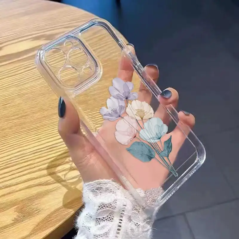 Funda de flores coloridas para iPhone 16Pro 17 15 14 13 11 Pro Max 12Mini XR 7 8 Plus SE funda suave a prueba de golpes - imagen 5