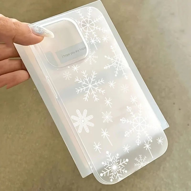 Funda de teléfono revoloteante con copos de nieve de Navidad para iPhone 17 16 15 14 13 12 11 Pro Max XS X XR 7 8 Plus 13Mini Air Cover - imagen 2