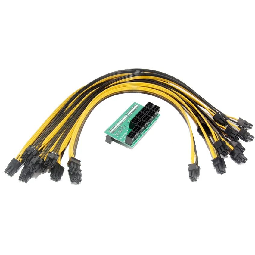 Placa adaptadora de ruptura de 10 puertos y 6 pines con 10 Uds. 50CM UL 1007 Cable macho de 6 pines a macho de 6 pines Kit de fuente de alimentación de minería de Cable 18AWG - imagen 2