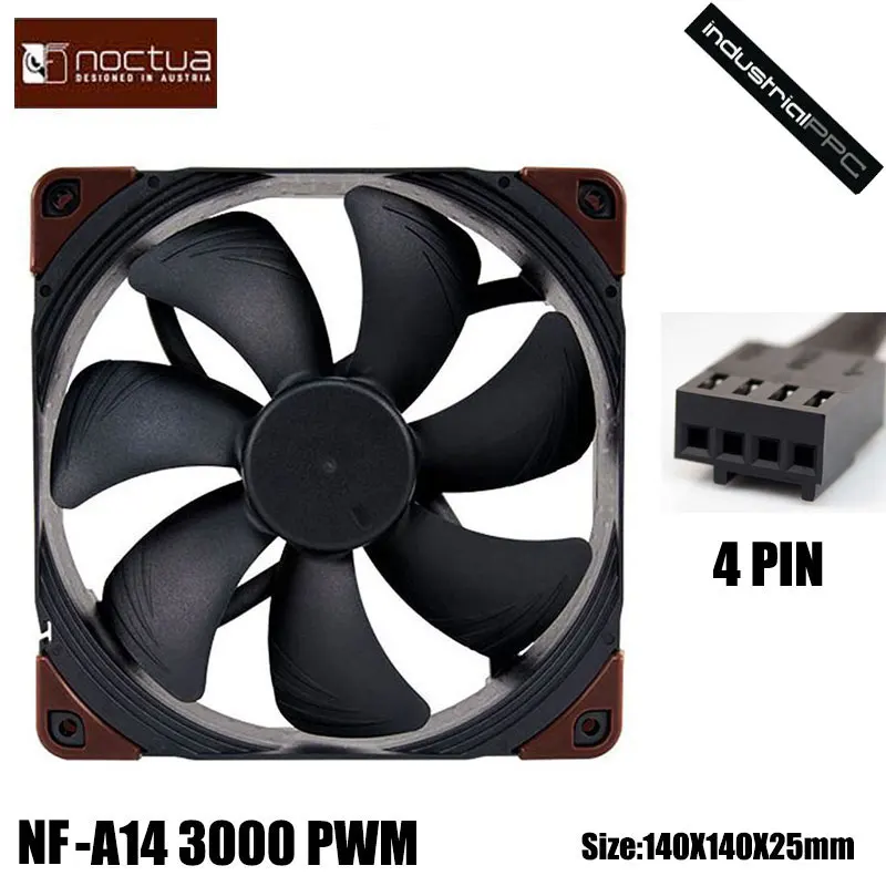 Noctua-ventilador de alta velocidad NF-A14industrialPPC-3000 PWM, utilizado para alta disipación del calor, industria pesada avanzada