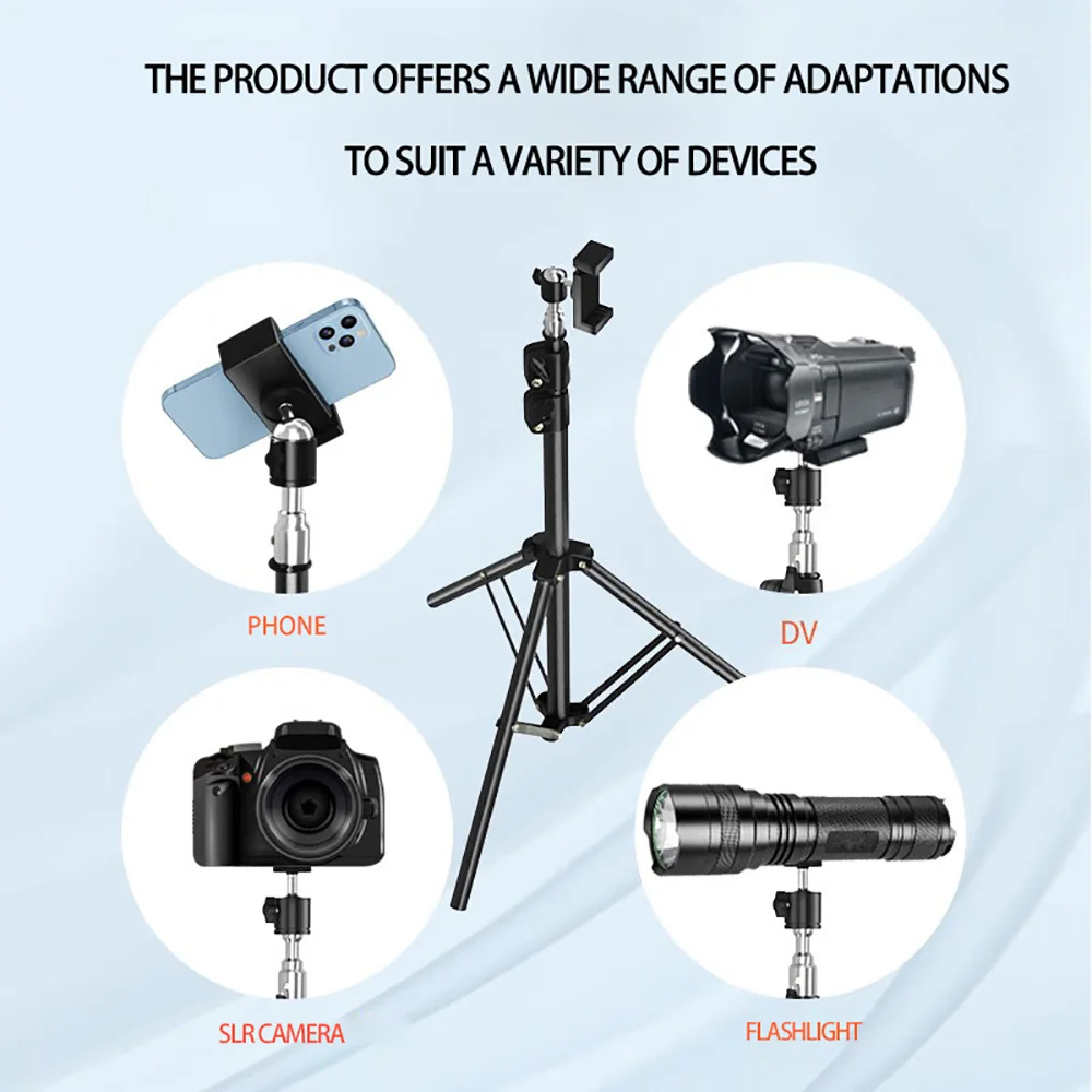 Trípode para teléfono móvil de altura ajustable y estirable de 170cm, soporte multifuncional para aterrizaje de Selfie para grabación de transmisión - imagen 5