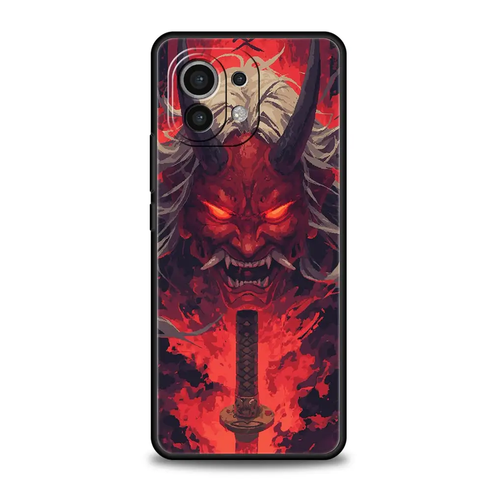 Funda de teléfono japonesa con cara de fantasma samurái para Xiaomi Mi 17 15T 15 14 14T 13T 12T Pro 12 13 Lite 5G 11T Poco X6 X7 X5 Pro, funda suave - imagen 4