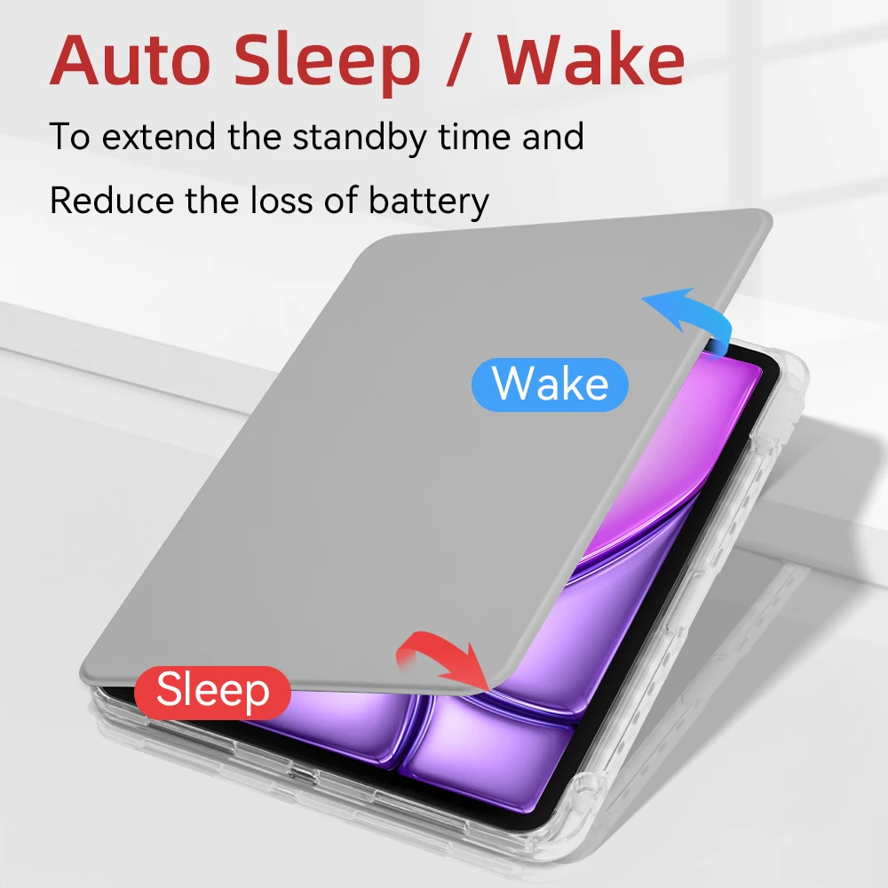 Funda giratoria de 360 ° para tableta, cubierta portátil para iPad Air 11, M2, 2024 Pro, 11/13, M4, iPad 10. ª generación, Air 4, 5, 10,9 pulgadas - imagen 3