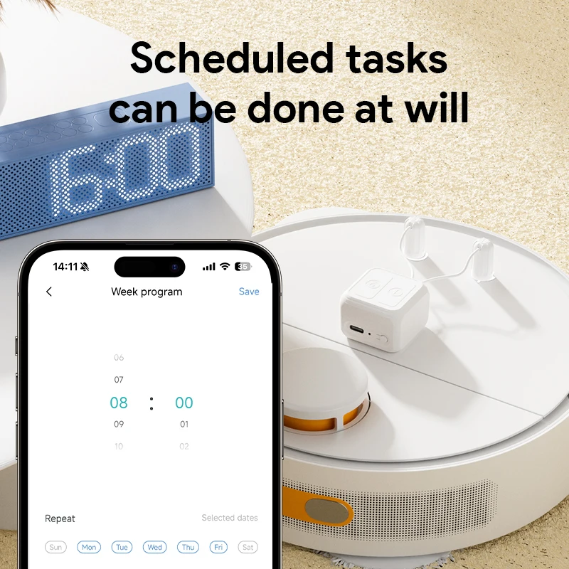 Tuya-Interruptor de pantalla táctil inalámbrico, recargable, Fingerbot, Smart Life, BLE, soporte para Robot, asistente de voz Alexa y Google Home - imagen 5
