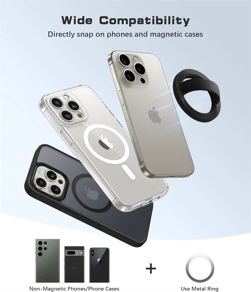 Anillo de teléfono con correa de dedo suave de silicona magnética con agarre de una mano para Magsafe IPhone pulsera de muñeca Universal accesorios de amuleto para teléfono - imagen 4