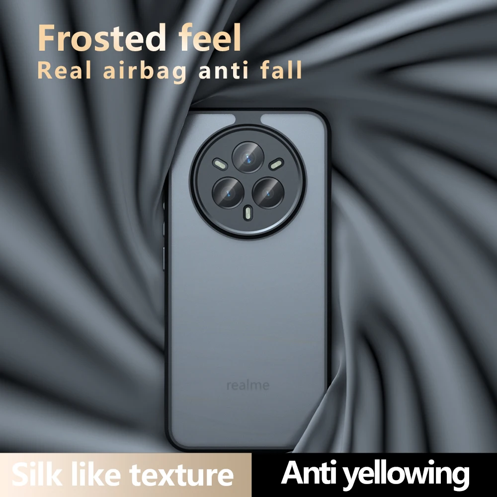 Funda para Realme 14 13 Pro Plus Lite, Funda acrílica transparente esmerilada respetuosa con la piel para Realme14 13 Pro Plus, Funda de parachoques a prueba de golpes - imagen 4