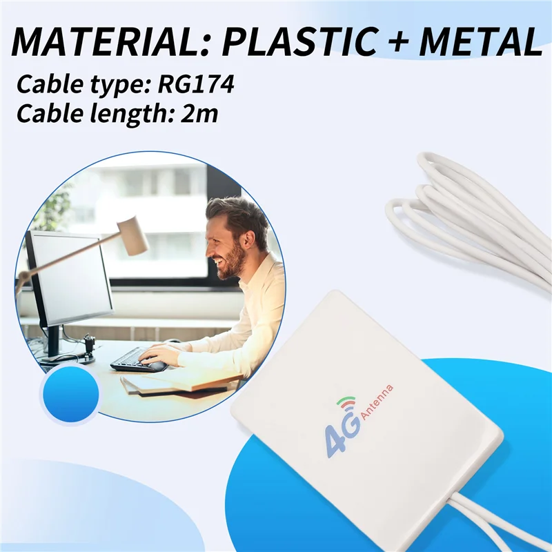 Antena Superior 4G LTE, antena de Panel 3G 4G con conector SMA TS9 CRC9, Cable de 2M para enrutador E8372 E3372 B315, módem USB - imagen 2