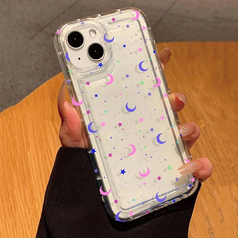 Para Xiaomi Redmi Note 13 Pro 4G funda Redmi Note 10 12 11 Pro Plus 5G 9S 10S 11S 12S 12C 13C 4G funda con estampado de estrellas y Luna cubierta transparente - imagen 5