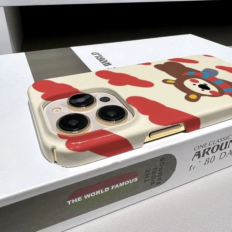 Funda de teléfono con diseño de perro salchicha y nube roja de dibujos animados para iPhone 16 15 14 13 12 11 Pro Max XS XR XSMax 7 8 Plus, funda dura HD brillante para PC - imagen 4