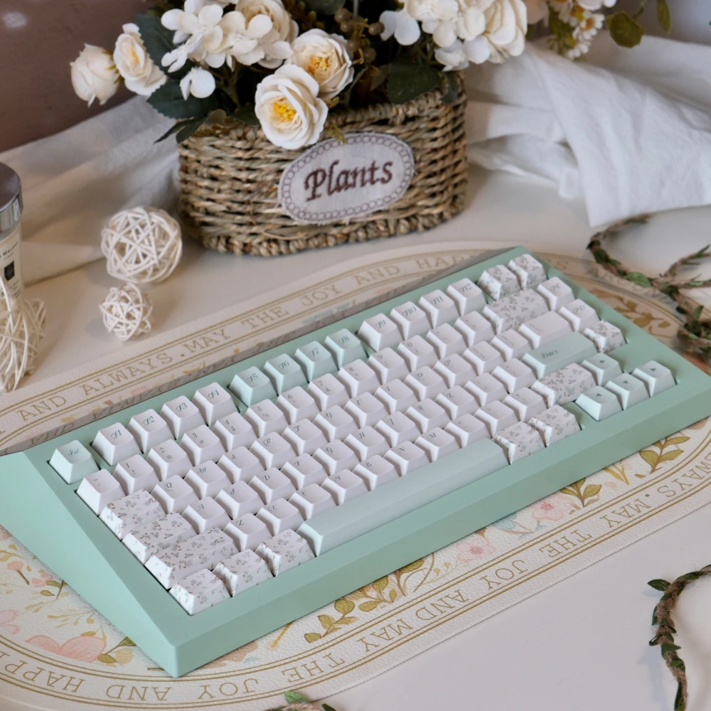 Eve Manor-Tecla de perfil de cereza, teclas pequeñas florales frescas para teclado mecánico, Material PBT, teclas blancas personalizadas - imagen 5