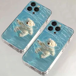 Funda Transparente Swimming Bear para iPhone – Silicona Suave
