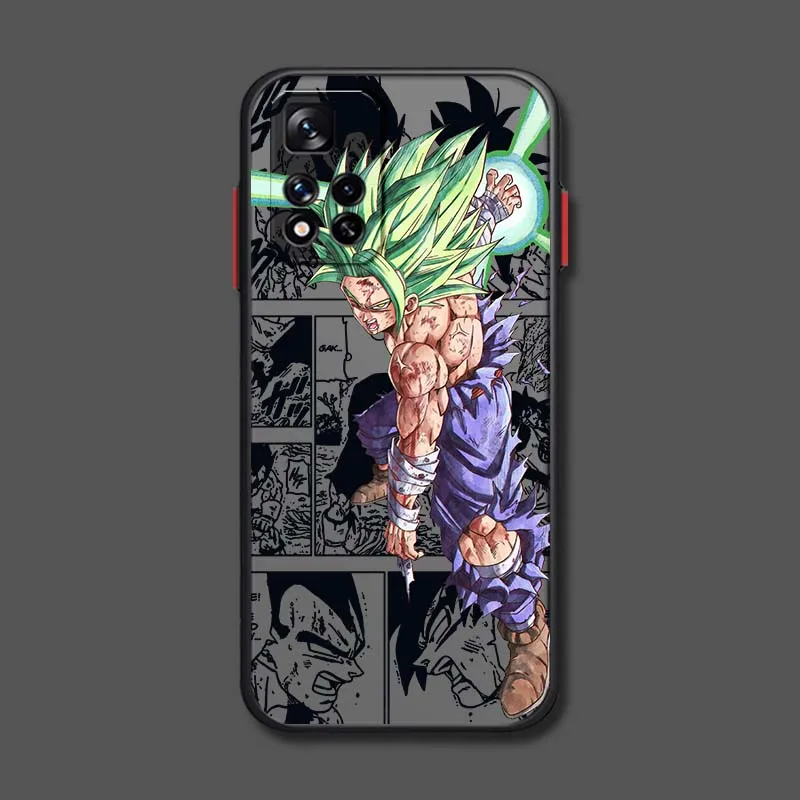 D-Dragon Ball Saiyan Anime Cool para Xiaomi Redmi Note 14 13 12 11 10 9 Pro Plus 4G 5G funda de teléfono translúcida esmerilada - imagen 5