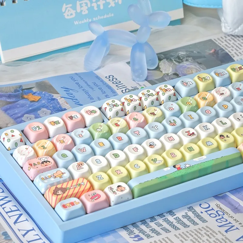 Nowara Shinnosuke ‌   Juego de teclas temáticas personalizadas, sublimación PBT, perfil Moa, bonita tapa de teclado para teclado de oficinas - imagen 4