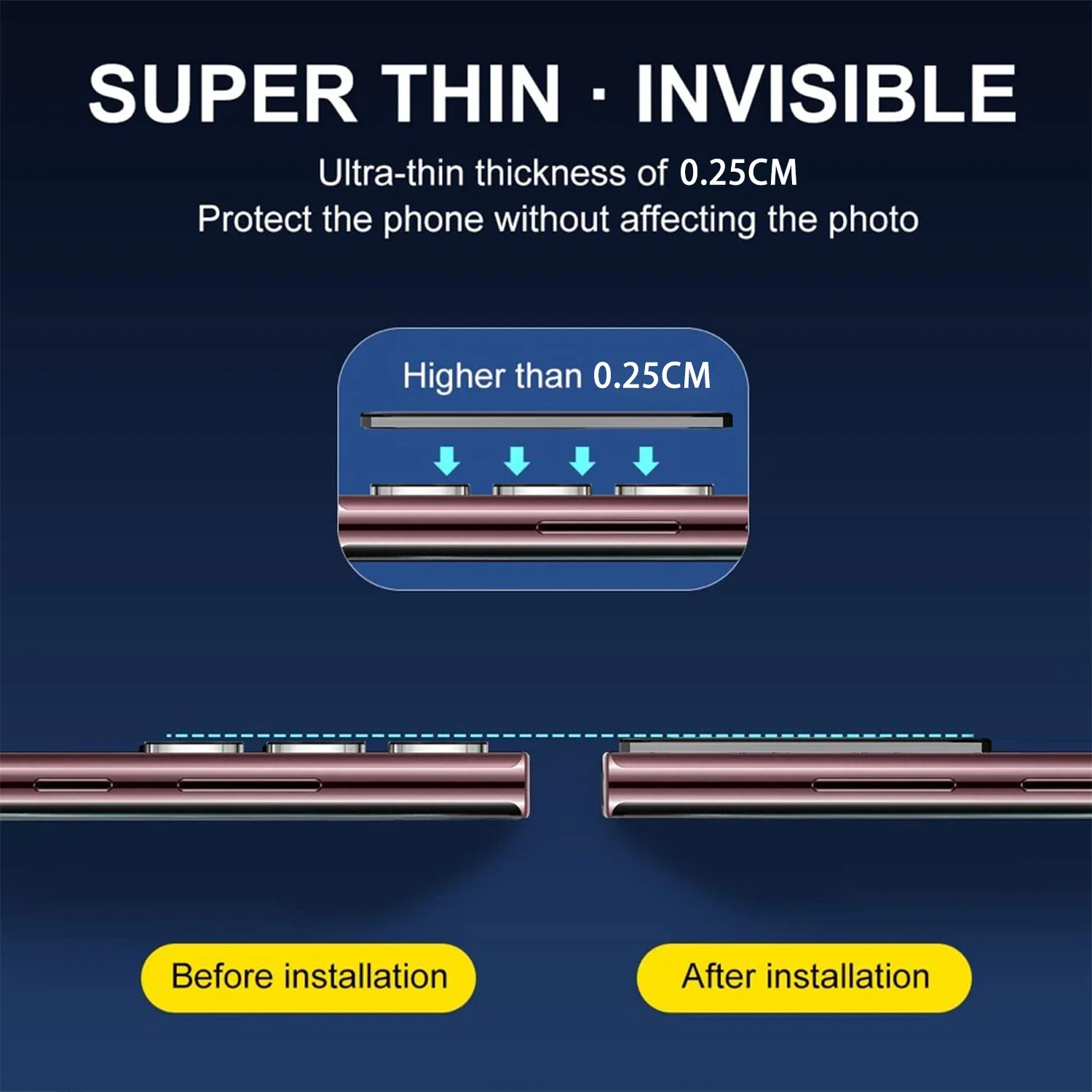 Protectores de lentes de cámara de vidrio templado para Samsung Galaxy S25/S25 Plus/S25 Ultra HD, películas transparentes para Samsung, 1-5 uds. - imagen 4