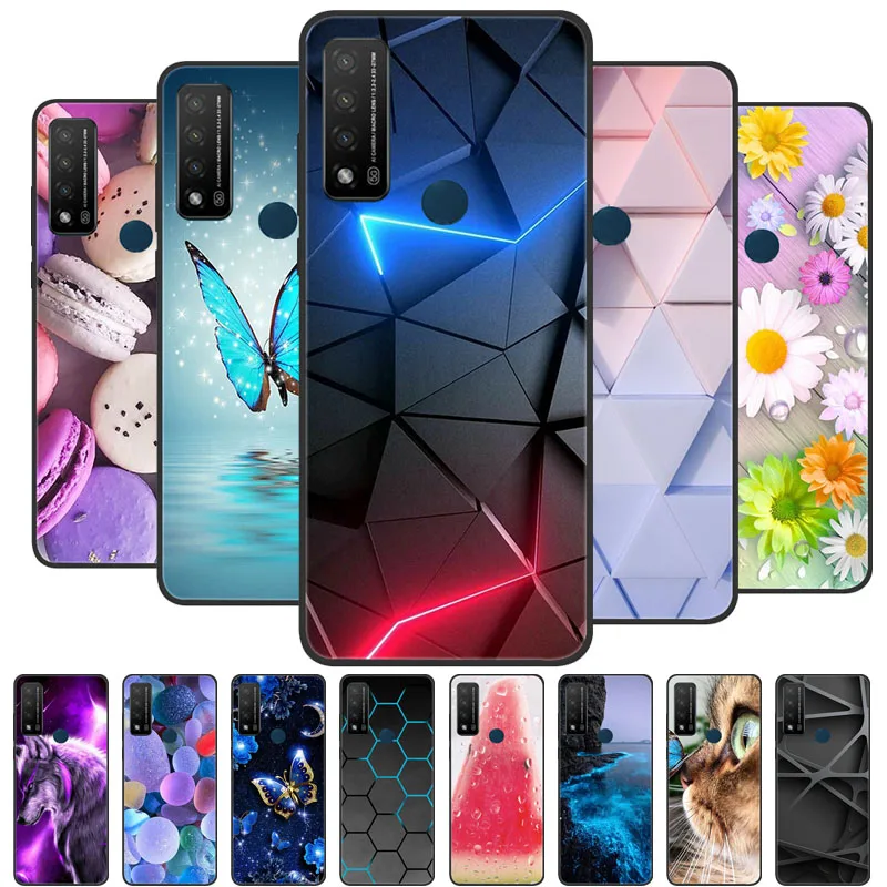 Funda de silicona suave para teléfono, carcasa trasera de TPU de lujo para TCL 20 R 5G, bolsa protectora de 6,52 pulgadas