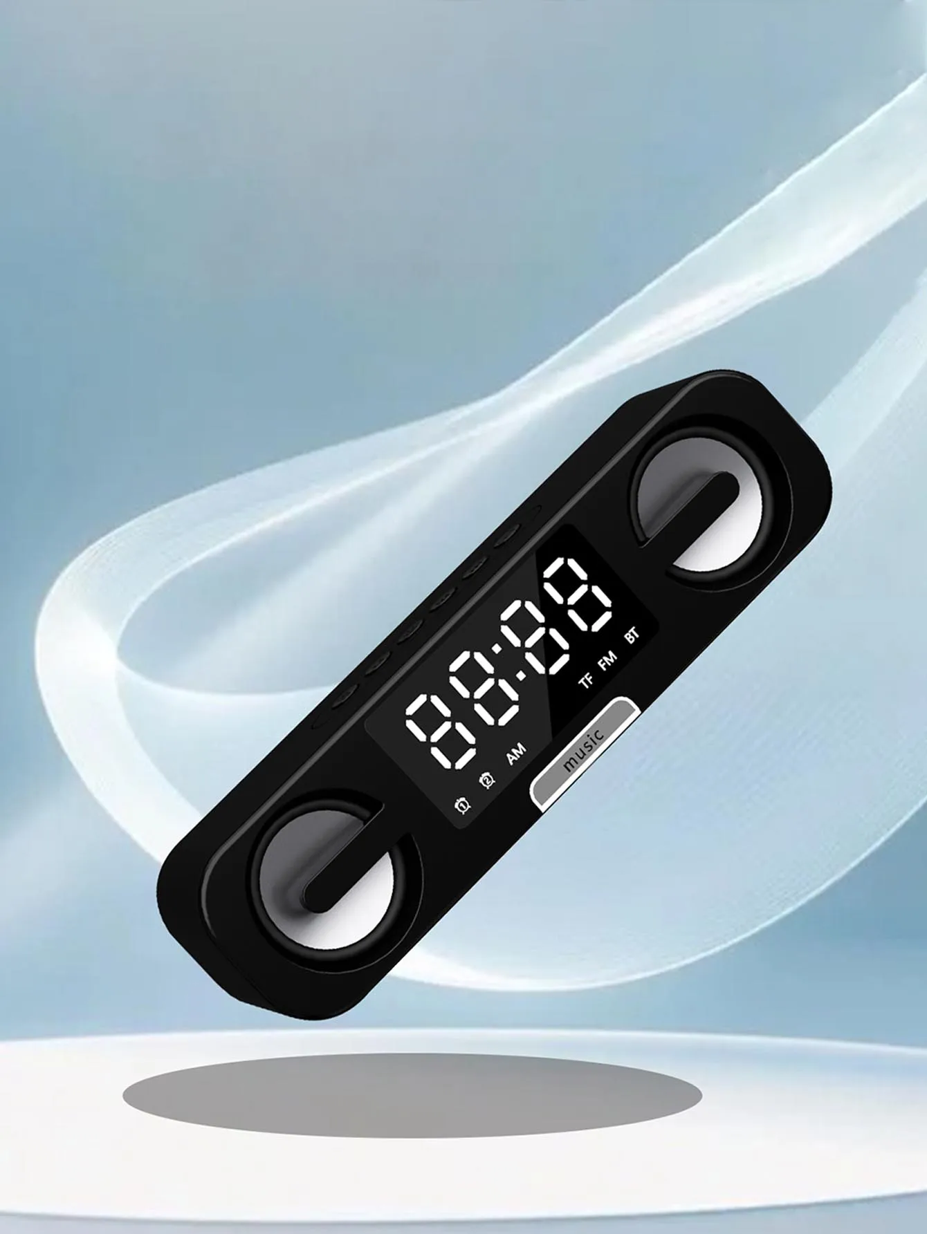 Altavoz Bluetooth con reloj inteligente tres en uno, superficie de espejo LED de alta definición, ajuste de tres niveles, función de radio FM - imagen 4