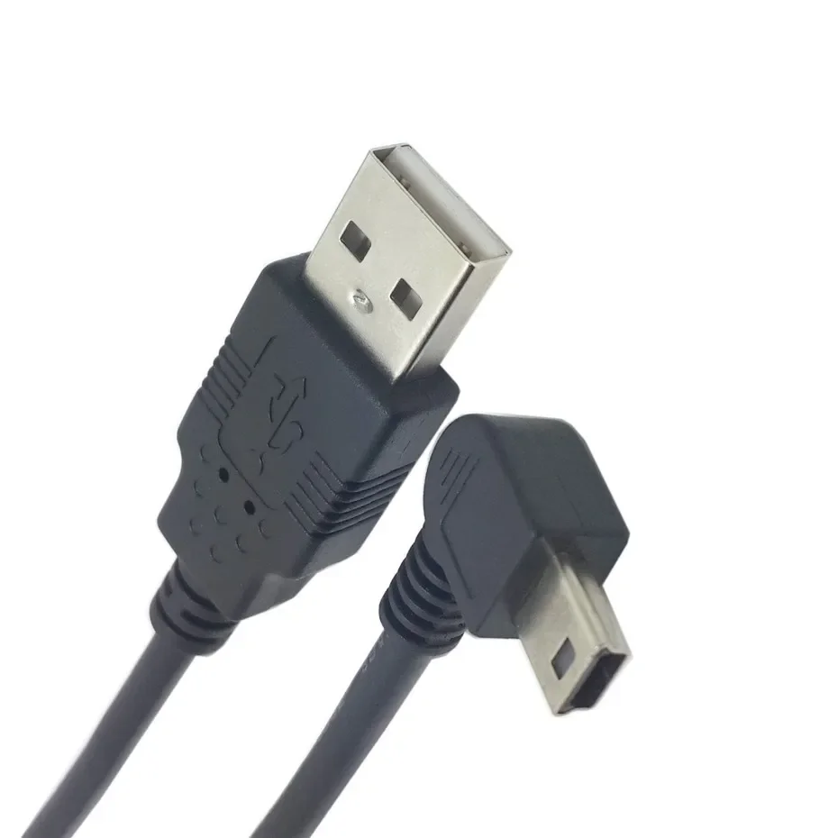 Codo de 90 grados Mini línea de datos USB arriba y abajo codo izquierdo y derecho puerto T V3 Mini Miniusb Cable de carga