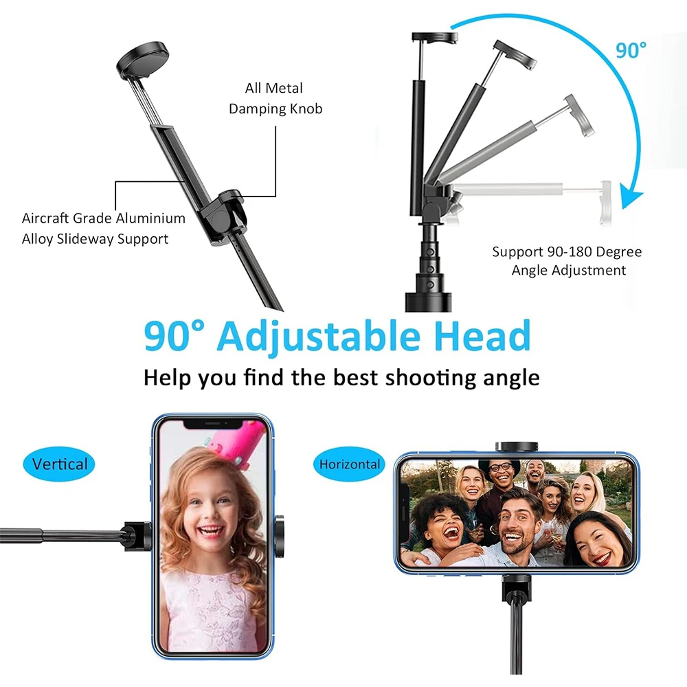 Mini palo de Selfie inalámbrico extensible de aluminio, trípode Bluetooth para IPhone 16 15 14 Pro Max, monopié para teléfono Samsung - imagen 4