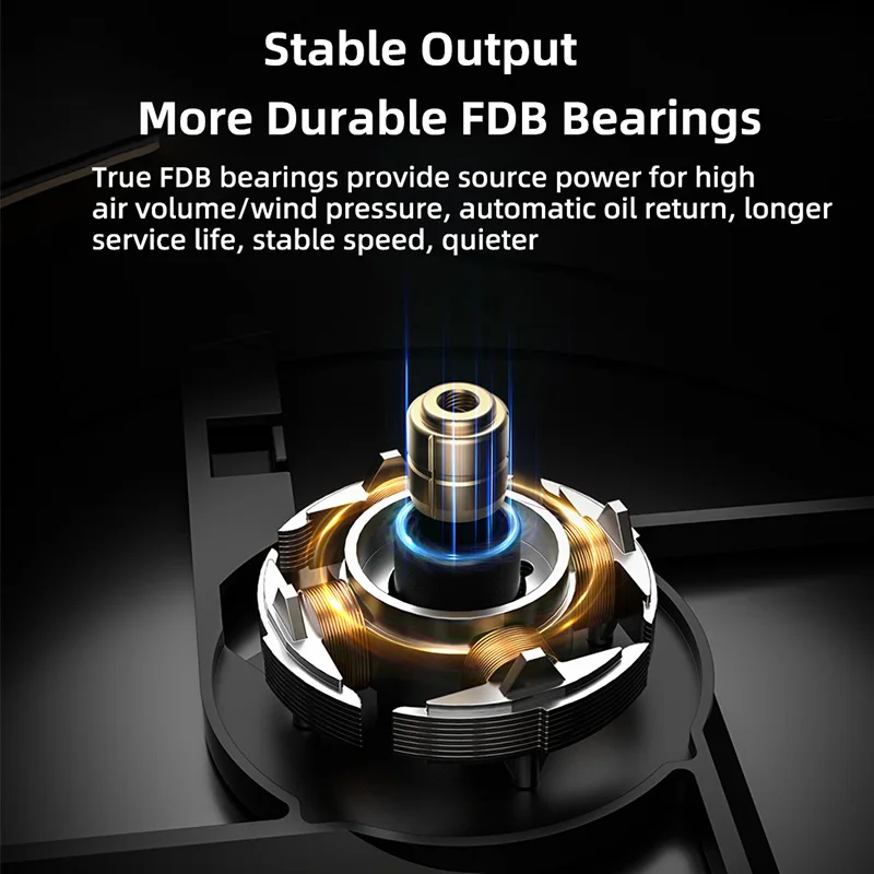 ID-COOLING AF-127 120mm PWM FDB rodamiento alto flujo de aire 500-2000RPM ventilador con caja silenciosa con soporte de cadena de Margarita para refrigeración de radiador - imagen 5