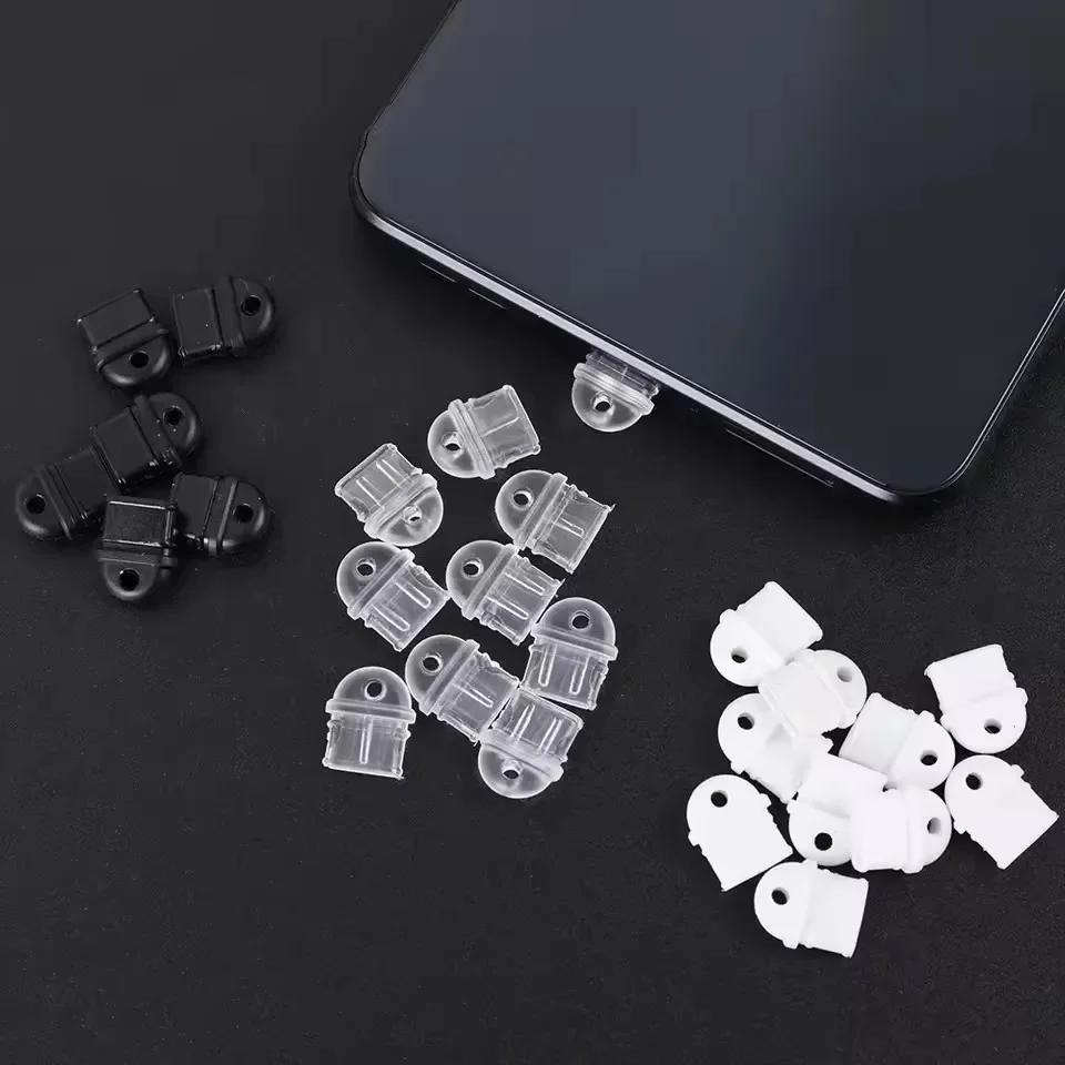 USB C tipo C tapón antipolvo encanto DIY colgante puerto de carga de teléfono tapas protectoras cubierta antipolvo de silicona para tapones antipolvo Samsung Mi - imagen 2