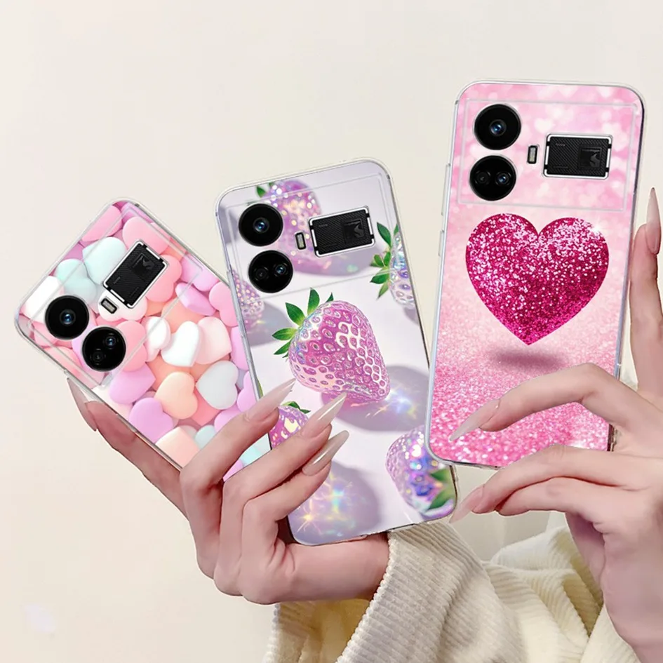 Para Realme GT5 Funda Realme GT 5 Funda lindo amor corazón dibujos animados suave Delgado Funda carcasa protectora para RealmeGT5 Capa RMX3823 parachoques