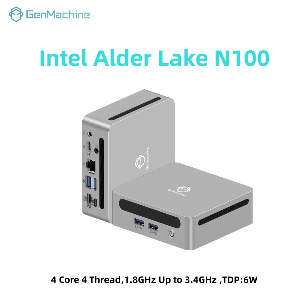 Genmachine Mini PC Windows 11 Intel 12.a generación Alder Lake N100 Mini PC 4 núcleos 4 hilos 3,4 GHz 6W DDR4 RAM WiFi 6 BT5.2 PC de escritorio - imagen 2