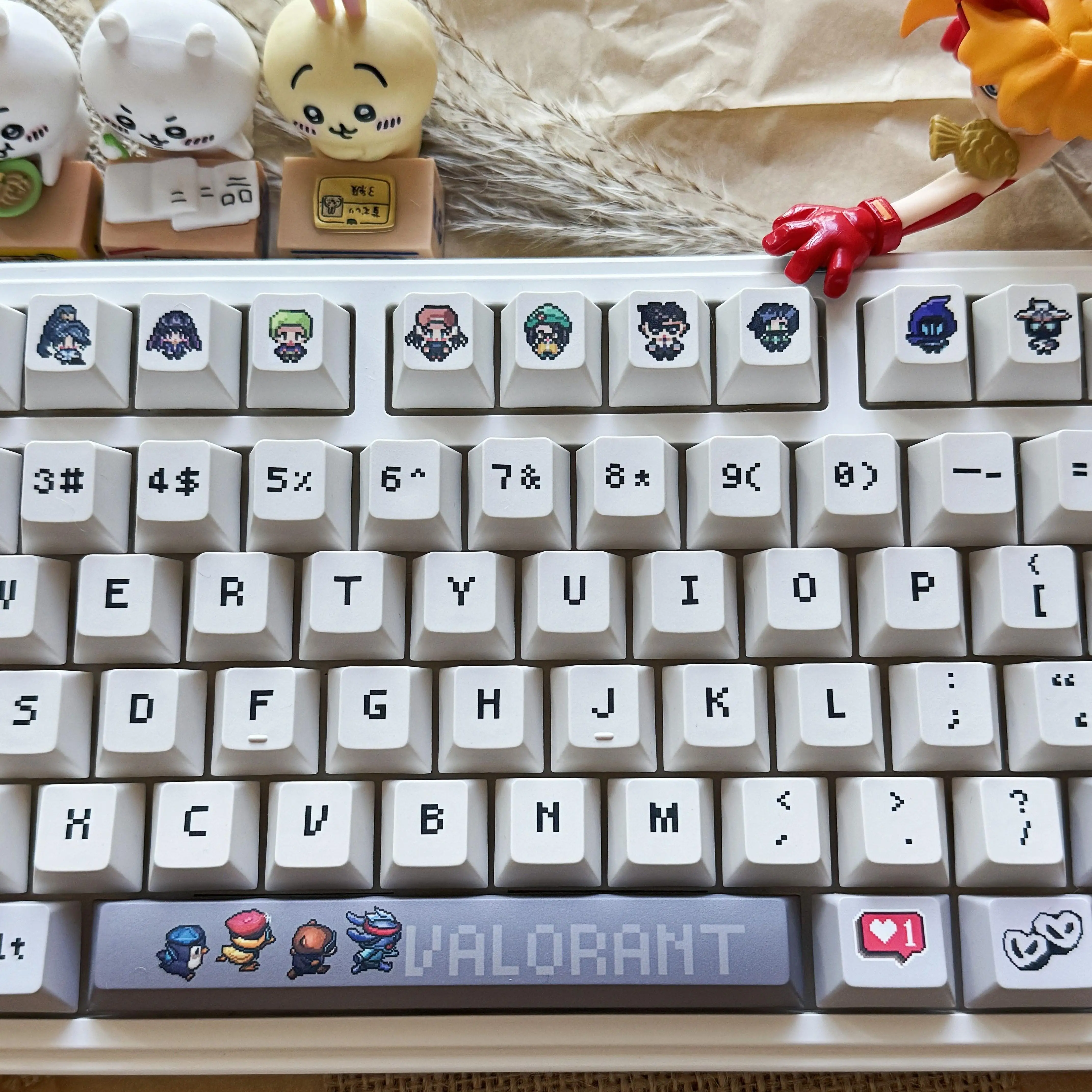 Juego de teclas con tema JETT Pixel, perfil de cereza PBT, 161 teclas, teclas originales personalizadas hechas a mano para accesorios de teclado mecánico - imagen 2