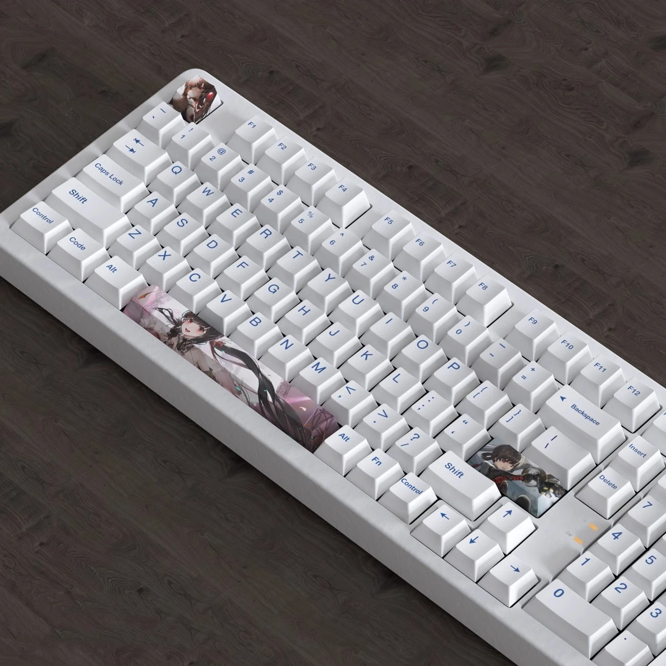 Juego de teclas de color gris Cuervo castigador, 6.25U, barra espacial ESC 2.25U Enter, PBT Dye Subbed Anime Gaming Keycap, perfil de cereza, 1 Juego - imagen 3