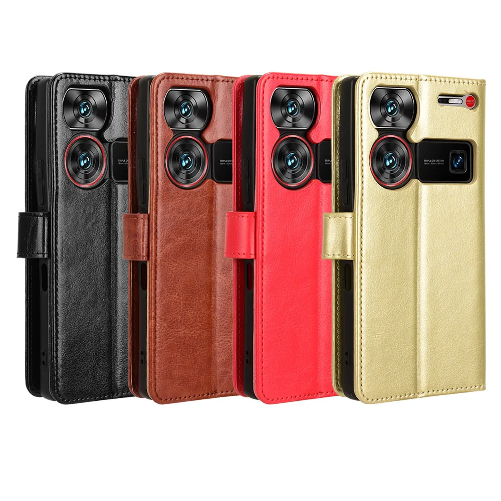 Funda de cuero con tapa para ZTE Nubia Z70S Z70 Z60 Ultra Z50S Pro Z50 Z40S, funda protectora con ranura para tarjetas y soporte - imagen 2