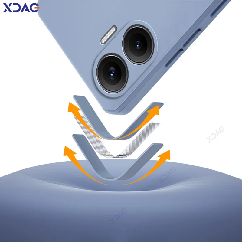 Fundas de teléfono cuadradas originales de silicona líquida para Xiaomi POCO F7 POCOF7 5G 6,83 "360 fundas protectoras suaves bolsas anticaídas a prueba de golpes - imagen 3