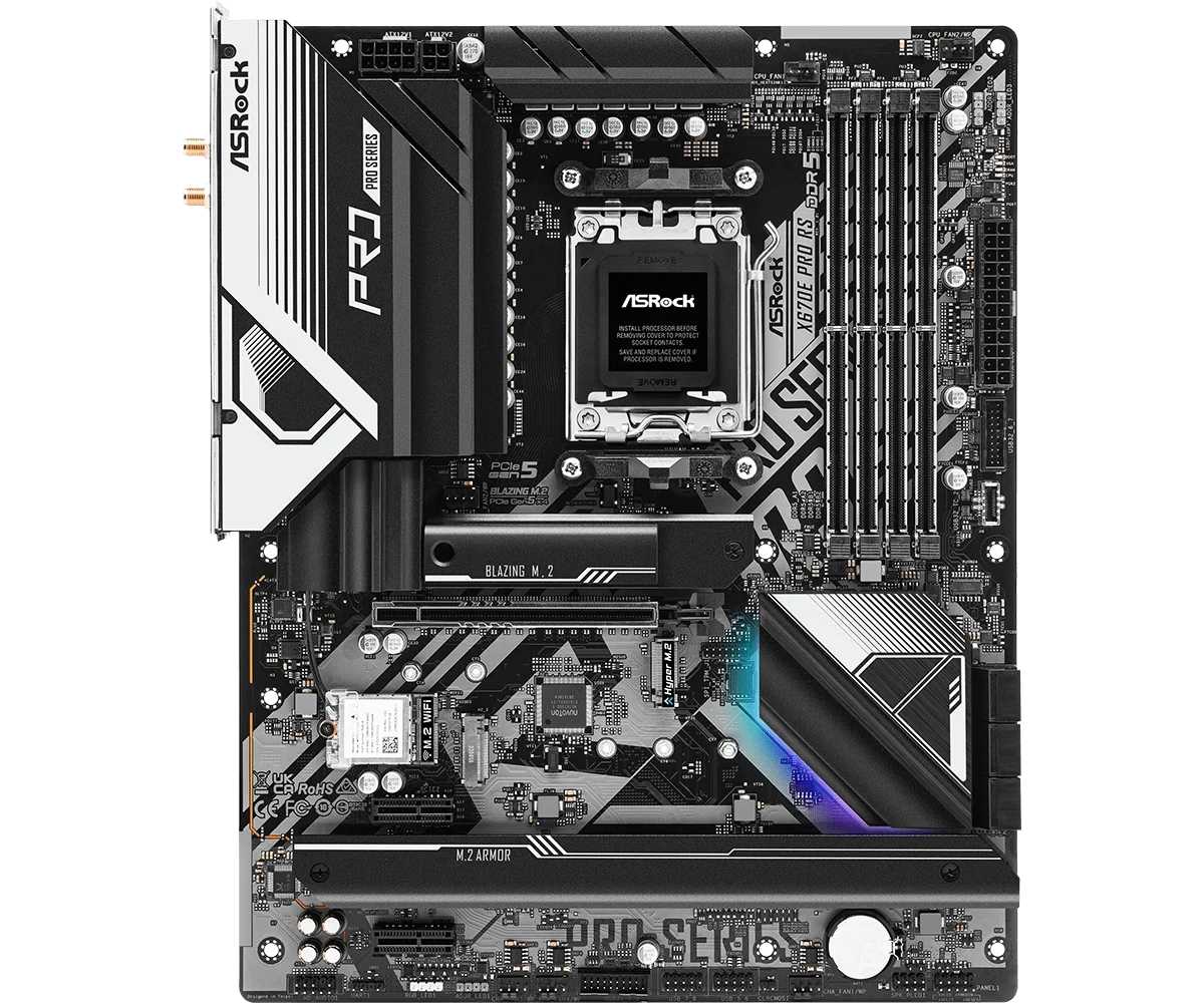 Placa base ASROCK X670E Pro RS compatible con AMD X670 Socket AM5 Ryzen 9 7950X 7 7800X3D 7700X 5 7600X CPU DDR5 M.2 SATA3 ATX - imagen 5