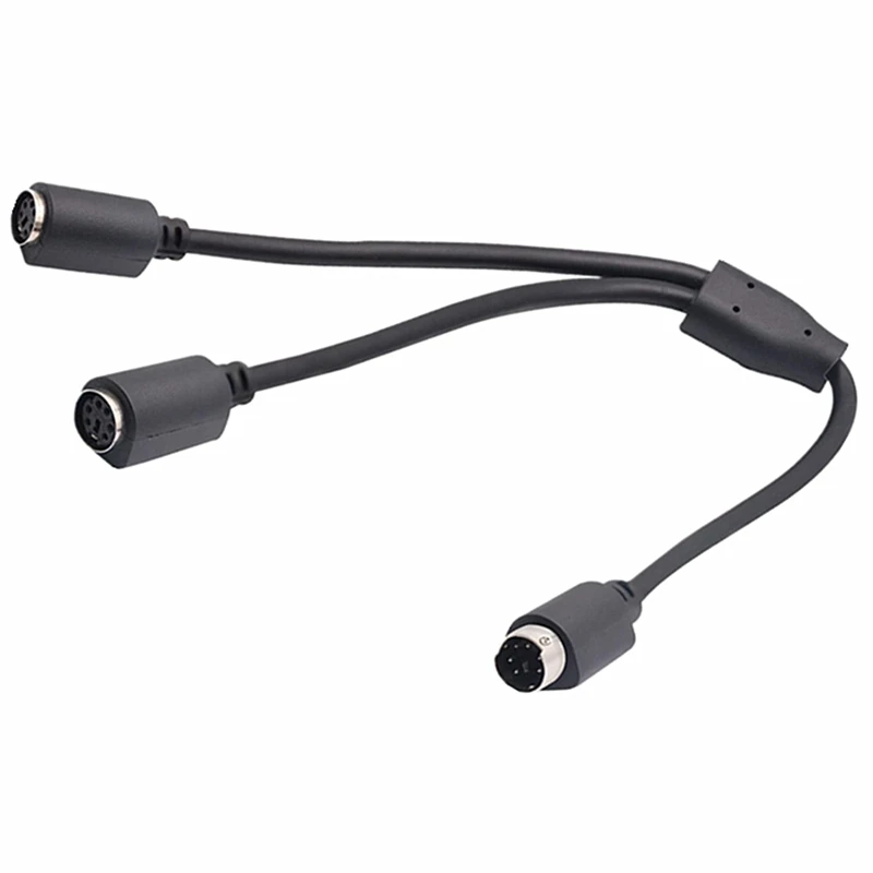 S-video Mini DIN divisor de 6 pines, adaptador en Y de 0,3 m, 1 Cable macho, 2 hembra, 6 pines PS/2 PS2, Cable de datos a interfaz de teclado Y ratón - imagen 3