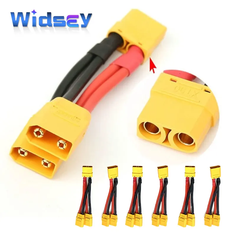 Cable conector de batería de litio tipo Y 1 a 2 XT90 XT60 XT30, línea paralela XT90 macho a hembra, Cable de enchufe de carga de energía para Dron