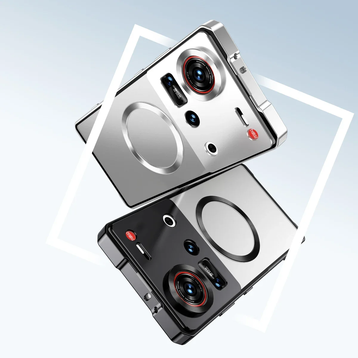 Funda Magsafe para Nubia Z70 Z70S Ultra lujosa cubierta trasera de cristal a presión de Metal para Nubia Z70 Funda de carga inalámbrica Ultra magnética - imagen 4