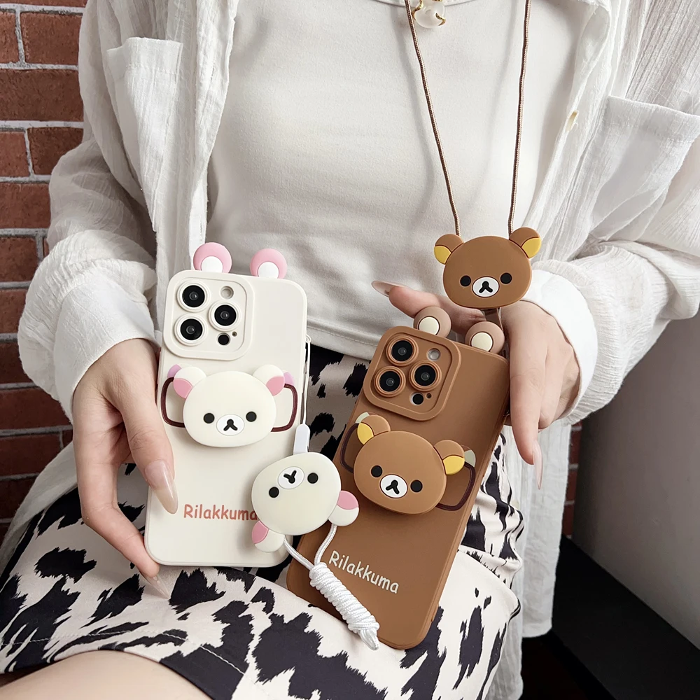 Funda Rilakkuma con soporte para gafas Samsung Galaxy S9 S10 S20 S21 S22 S23 S24 S25 Plus Ultra FE - imagen 5