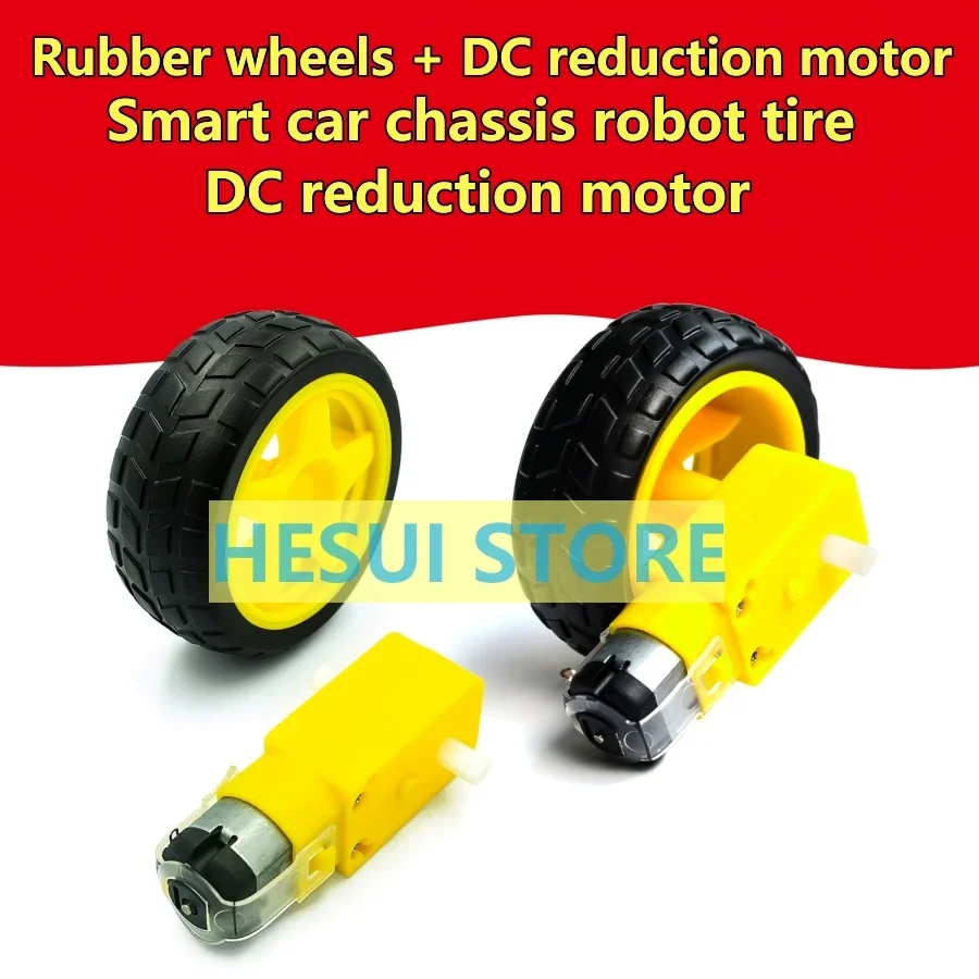 Chasis de coche inteligente, neumático de robot y motor de reducción DC 3v-12v, motor de rueda