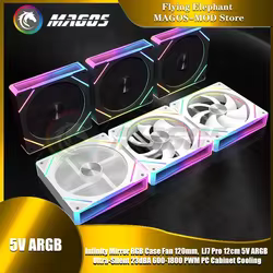 LJ7 Pro Ventilador RGB para PC, ARGB PWM y Silencioso