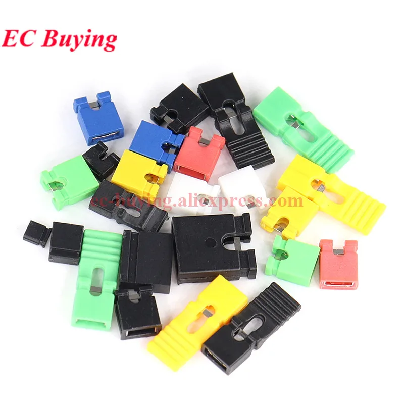 50-100 Uds tapa de puente 2,54mm 2,0mm 1,27mm cabezal de Pin de paso tapa corta conector de carcasa de cable derivación cubierta de enchufe de puente de tipo largo - imagen 3