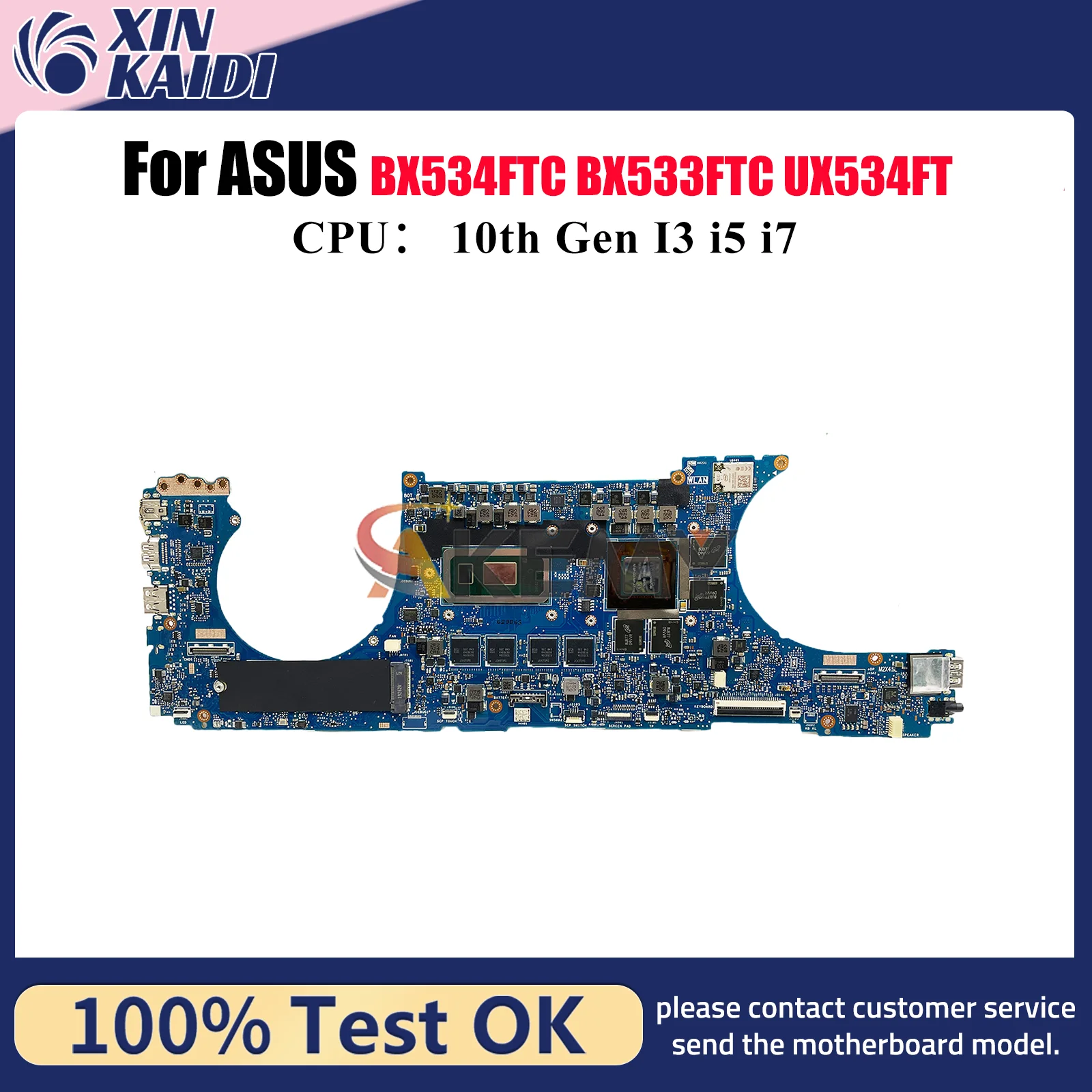 Placa base para ordenador portátil UX534FT para ASUS BX533FTC UX534F RX534FTC BX534FT BX534FTC UX534FT UX534FTC con placa base de 10. a generación I3 i5 i7