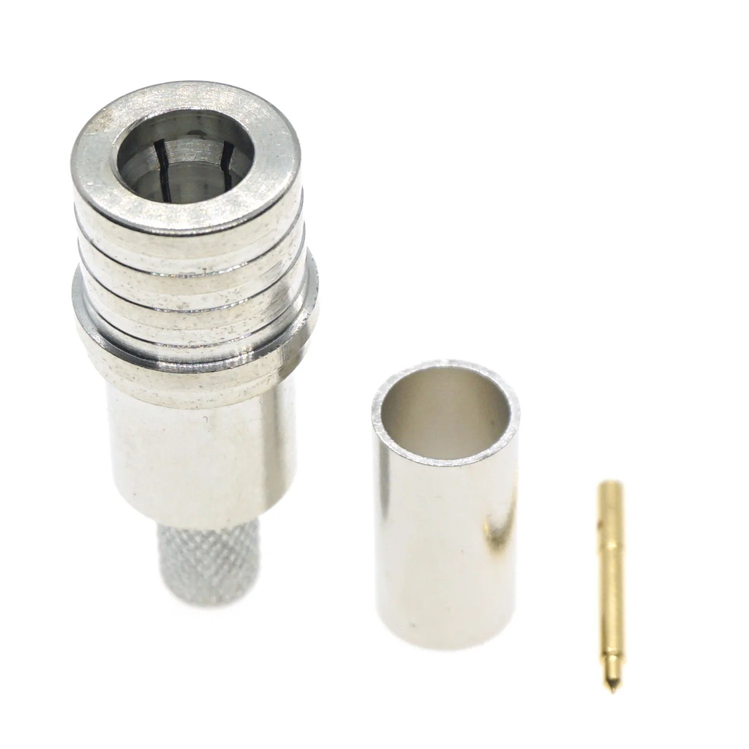 QMA enchufe macho engarzado para LMR195 RG58 RG400 RG142 Cable lote conector RF - imagen 2