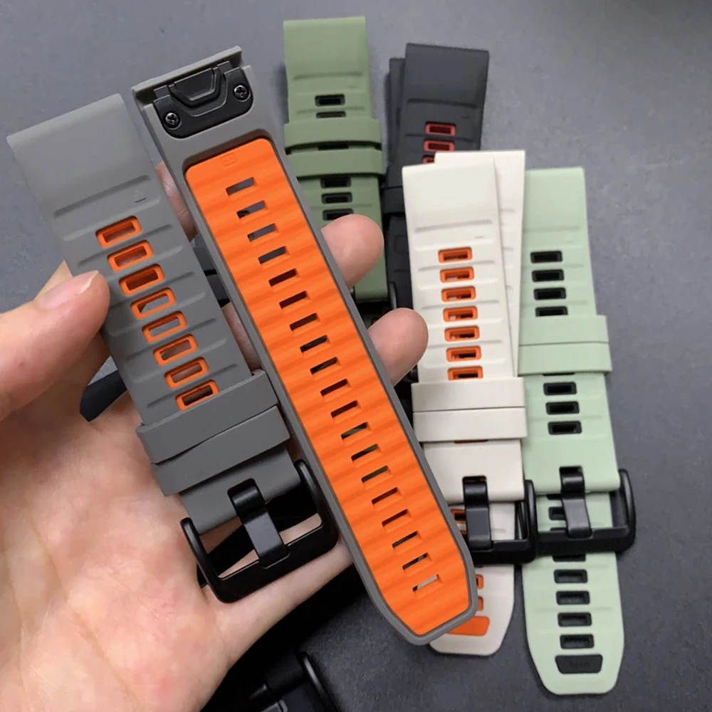 Correa QuickFit de 22mm y 26mm para Garmin Fenix 8 Pro 47mm 51mm E 7X 7 6 6X/Quatix 8/Forerunner 970/D2 Delta/Instinct 3 bandas de silicona - imagen 3