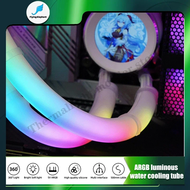 Tubo LED Universal para CPU AIO Watercooler, cubierta de chaleco ARGB luz de neón Flexible 345MM 35 Leds, 2 unids/pack