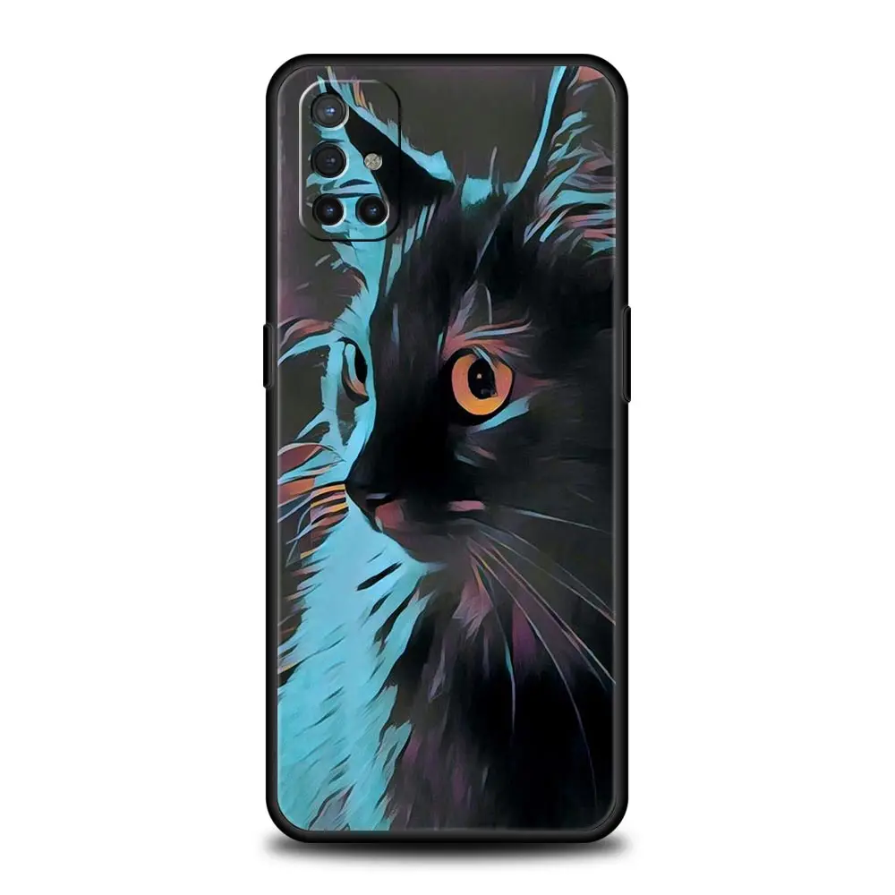 Funda de teléfono con diseño de gatos para OnePlus, carcasa suave de silicona negra para OnePlus 10, 9, 8, 7T Pro, 9RT, 9R, 8T, Nord N100, N200, N10, CE 2, 5G, Z - imagen 2