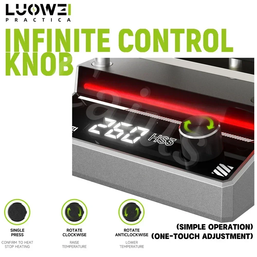 LUOWEI HS3 Estación de precalentamiento plataforma de precalentador en capas termostática para Android IPhoneX-16Pro Max herramienta de reparación de chips de placa base - imagen 4