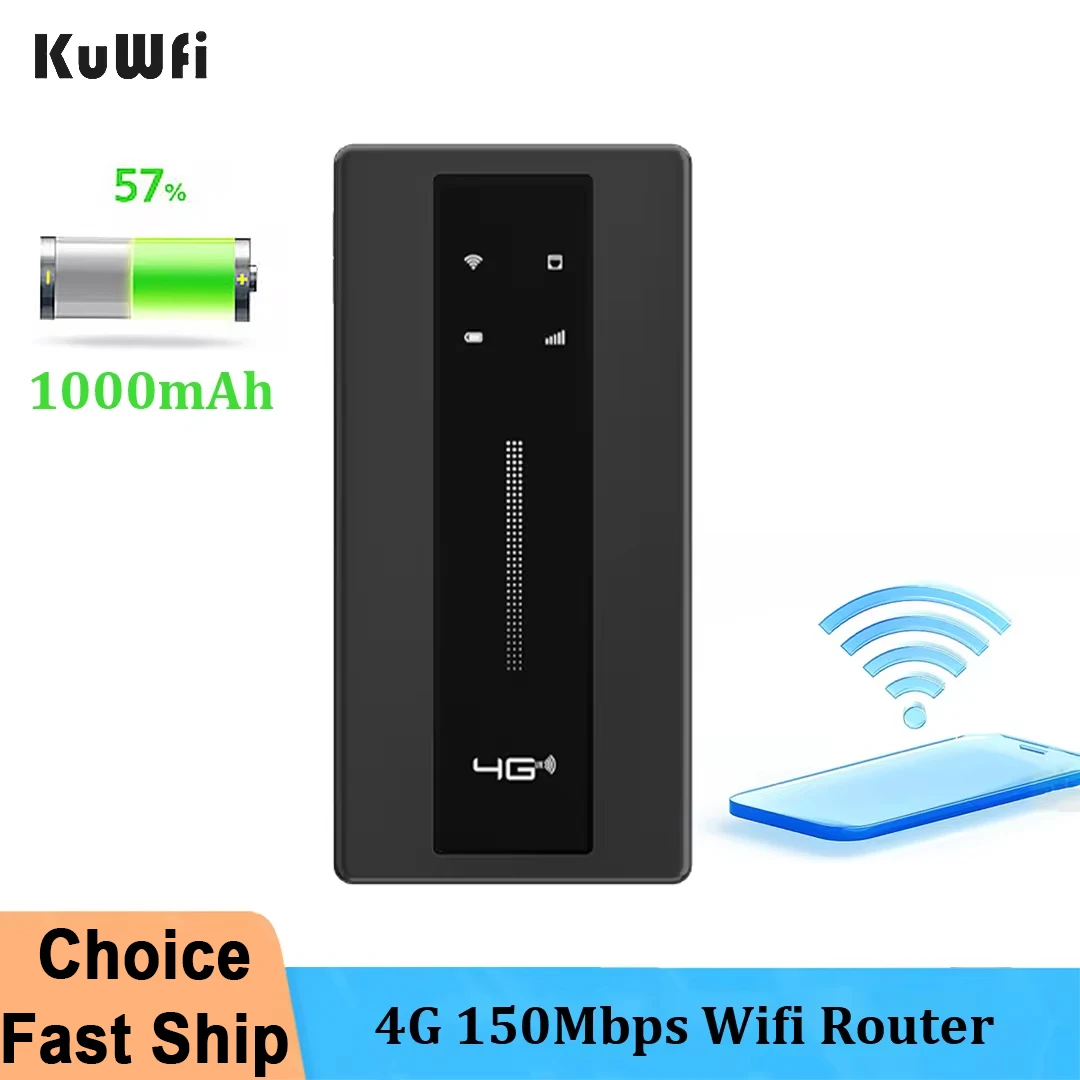 KuWFi enrutador Wifi móvil 10000mAh enrutador Lte portátil CAT4 punto de acceso Wifi de bolsillo para viajes al aire libre con puerto de antena RJ45 TS9 WPS - imagen 2