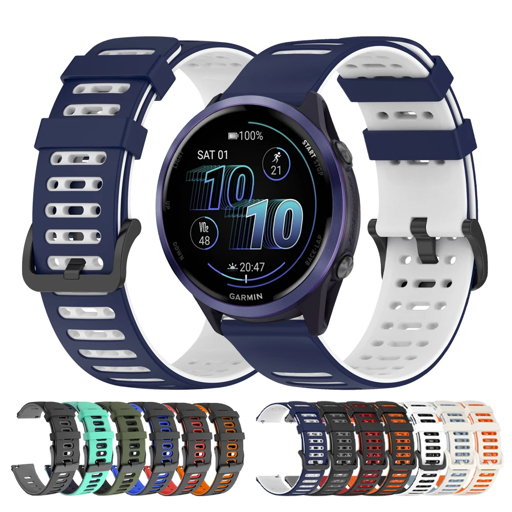 Correa de silicona de 22mm para Garmin Forerunner 570 47mm/265 255 Music/Vivoactive 4/Venu 2 3 correa para HUAWEI WATCH GT 5 4 3