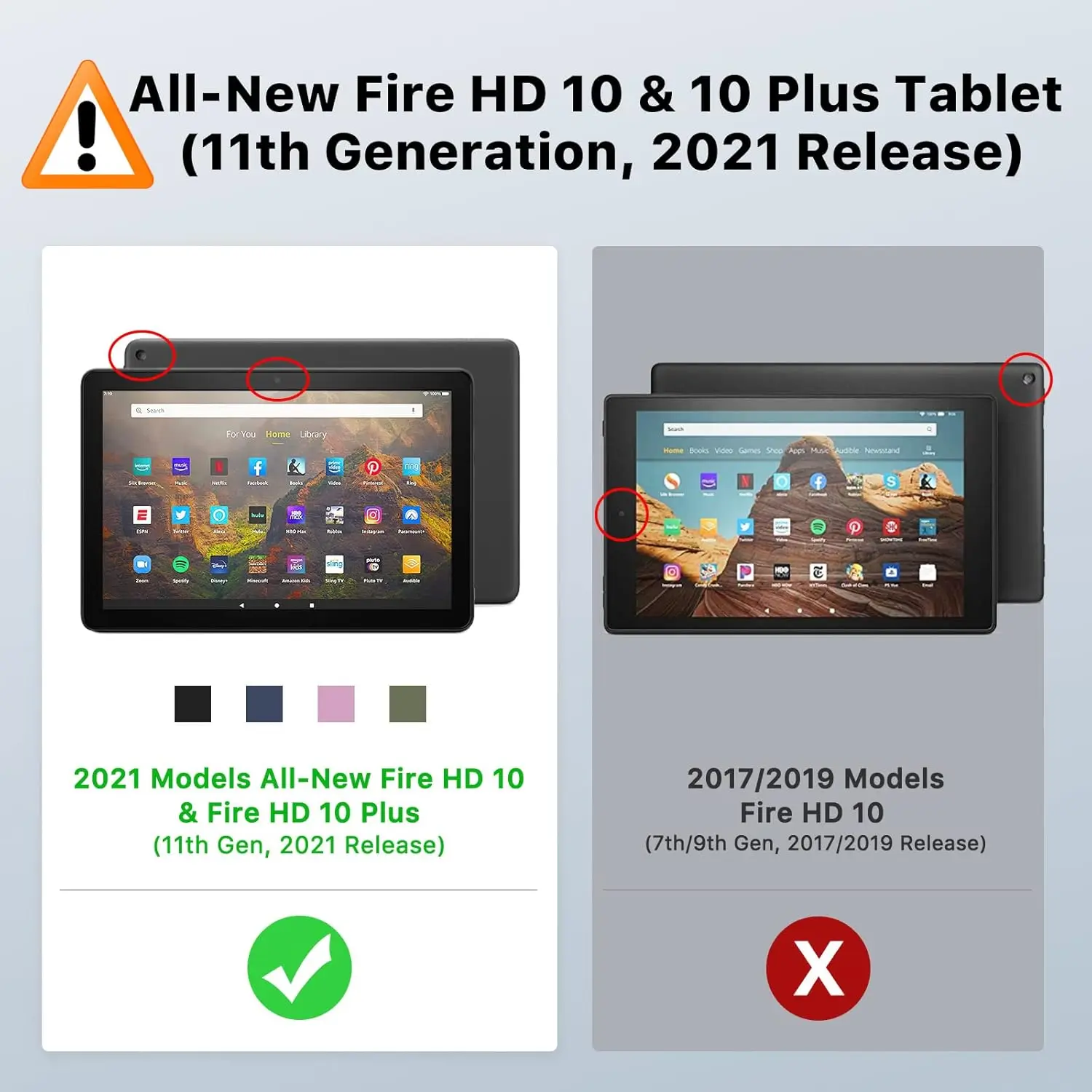 HUWEI-funda inteligente para tableta Amazon Kindle Fire HD 10 HD10 Plus 2021, 10,1 pulgadas, funda de cuero PU con soporte triple plegable, T76N2B T76N2P - imagen 4