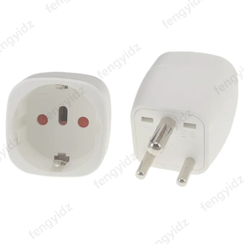 Fengyi Adaptador de enchufe de viaje UE a India Convertidor de potencia universal Adaptador de CA redondo de 3 pines Tipo D para Sri Lanka, Nepal, Congo - imagen 2