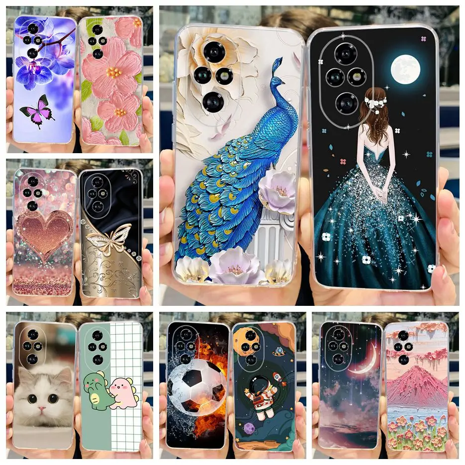 Para Honor 200 Pro funda ELP-AN00 nueva moda cubierta pintada fundas de teléfono de silicona transparente para Honor 200 Lite Honor200 Pro Fundas suaves