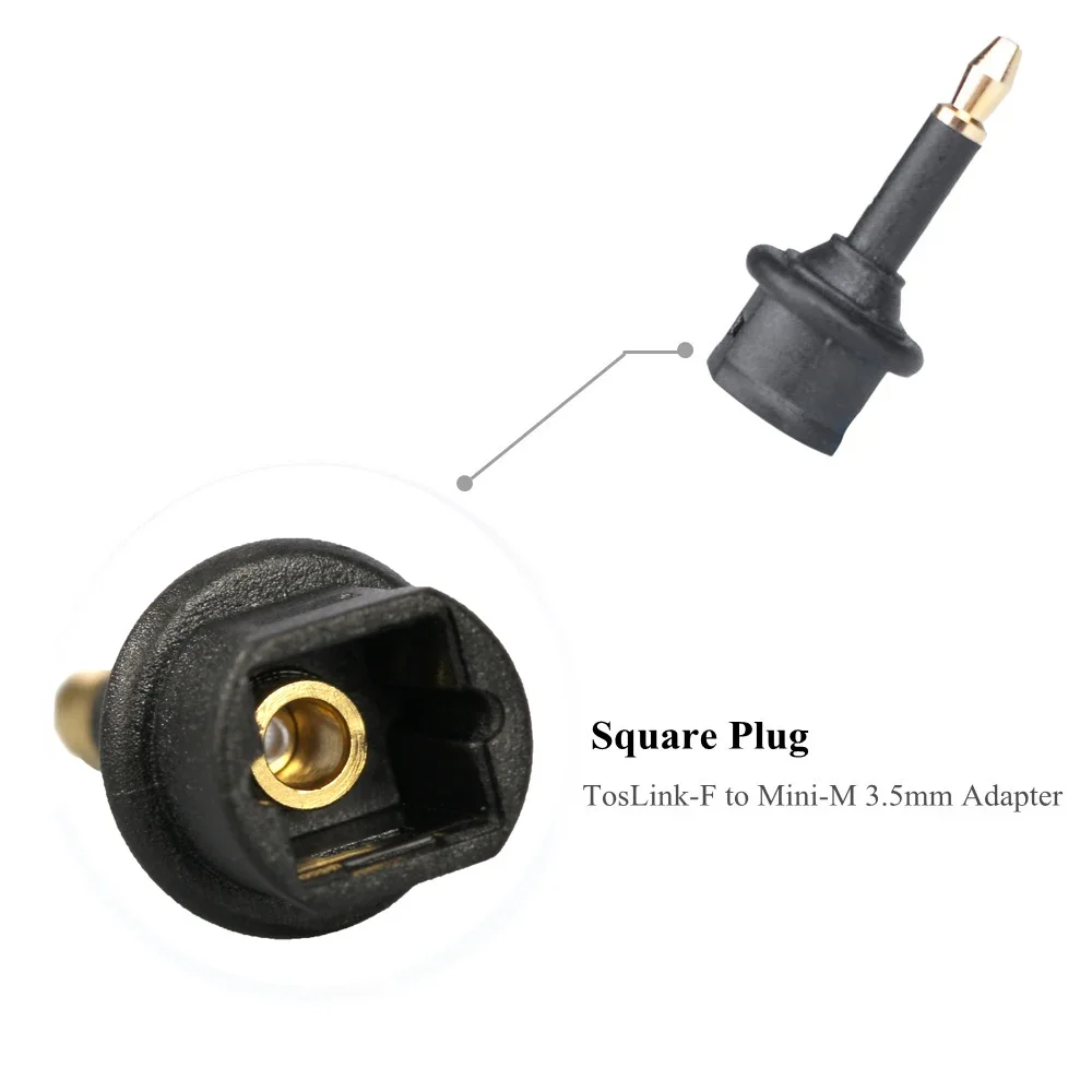 Toslink-Mini adaptador de Cable óptico Digital macho a puerto estándar SPDIF, Conector de Audio Hi-Fi para VR, Mac, TV, 3,5mm - imagen 5
